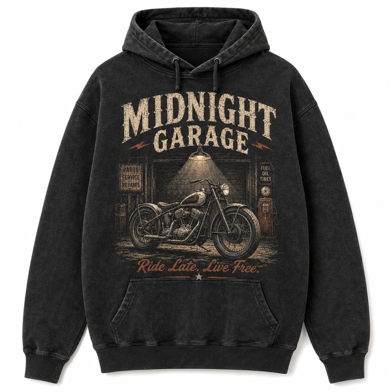 Midnight Garage Motorbike Hoodie