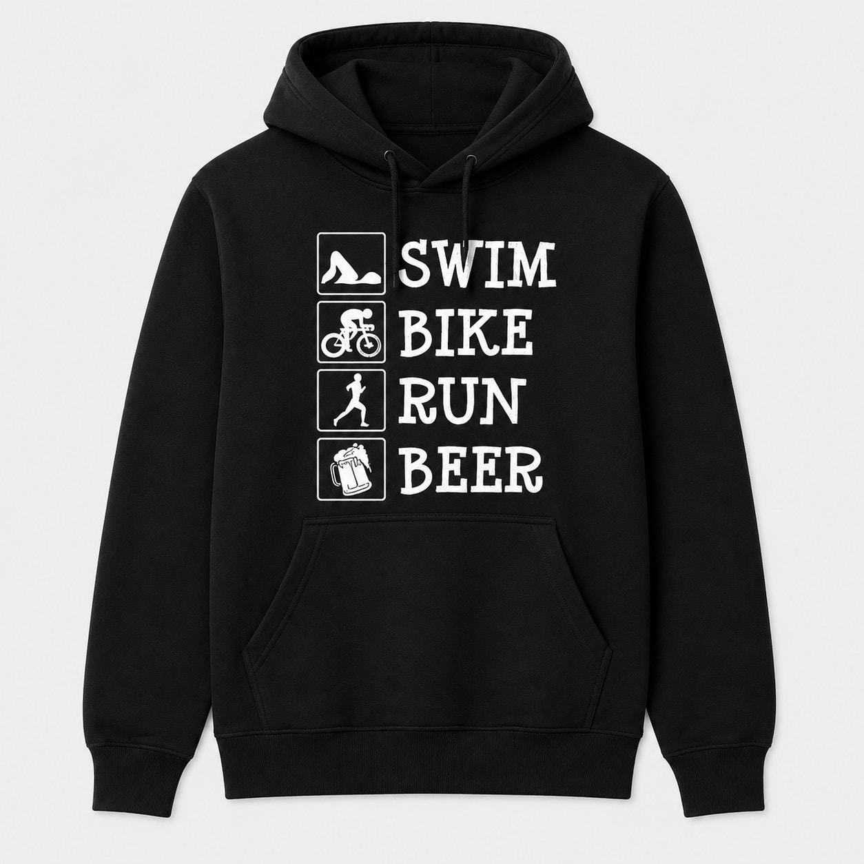 Swim Bike Run Beer Hoodie