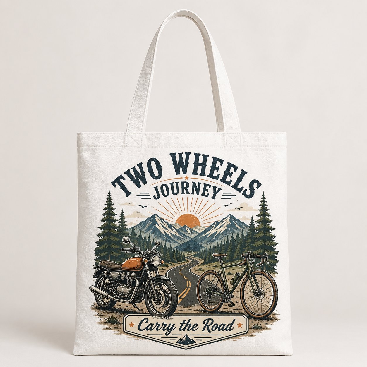 Two Wheels Journey Tote Bag